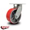 Service Caster 8'' Extra Heavy Duty Red Poly on Cast Iron Wheel Swivel Top Plate Caster CRAN-SCC-KP92S830-PUR-RS - alternate 5